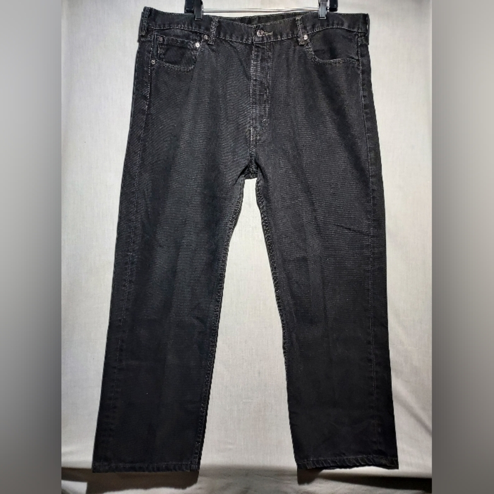 Levi's 505 Straight Leg Black Wash 100% Cotton Mens Jeans Size 42 X 30‎